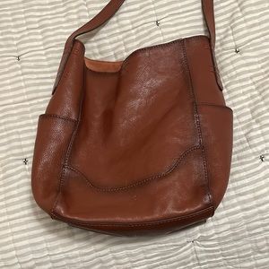 Frye brown leather one strap bag